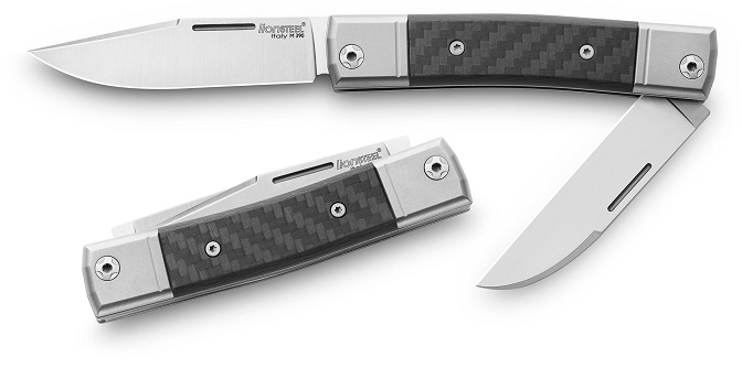 Lion Steel BM13CF BestMAN Slipjoint Folding Knife, M390 Double Blade, Carbon Fiber